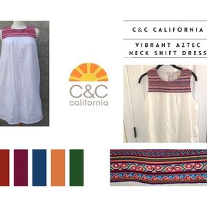 Vibrant C&C California Aztec Print Shift Dress